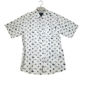 KAVU Klear Above Visibility‎ Unlimited Button Down Shirt Men's White Pattern